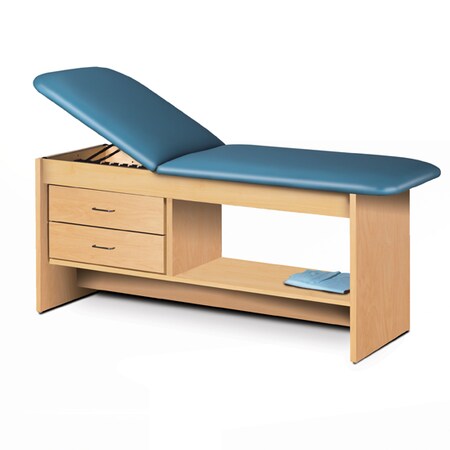 Clinton Treatment Table w/ Drawers & Shelf, Laminate Dark Cherry, GunMetal 9013-27-1DC-3GM